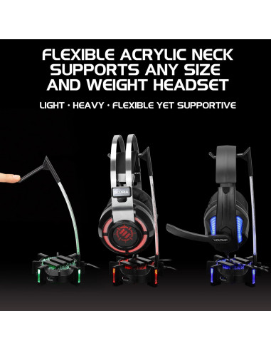 Soporte para Auriculares y Mouse Bungee ENHANCE con 4 Puertos USB