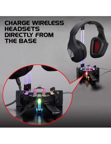 Soporte para Auriculares y Mouse Bungee ENHANCE con 4 Puertos USB