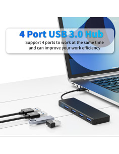 Hub USB 3.0 4 Puertos WILLMLEGED para Coche y Portátil 2