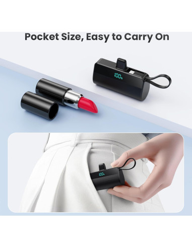 Cargador Portátil Mini 5500mAh Dongguan con Cable USB-C 20W