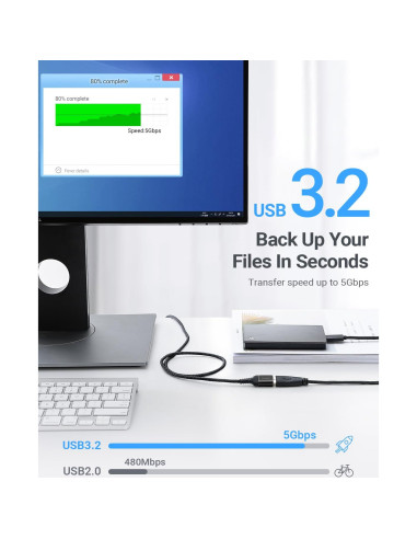 Cable de Extensión USB 3.0 AINOPE 3M Negro Alta Velocidad