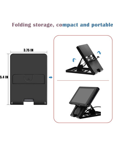 Soporte Plegable UDEE para Nintendo Switch y Dispositivos - Negro