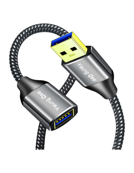 Cable de Extensión USB 3.0 Yeung Qee 0.3m 5Gbps Macho a Hembra