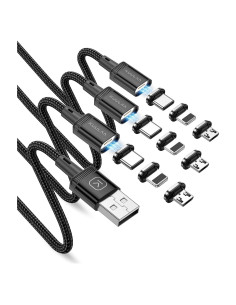 Cable de Carga Magnético Kuulaa 1m 3 en 1 Carga Rápida 3A