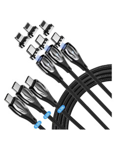 Cable de Carga Magnético 100W USB C y Lightning 2 en 1 - 3 Pack