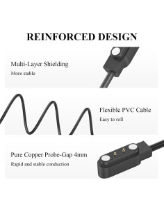 Cargador USB Magnético Meliya para Reloj Gloryfit T80 T70 T60 T50 P99 P98 1m + 1m 2