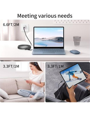 Cable de Carga Magnético 100W USB C y Lightning 2 en 1 - 3 Pack