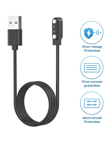 Cargador USB Magnético Meliya para Reloj Gloryfit T80 T70 T60 T50 P99 P98 1m + 1m