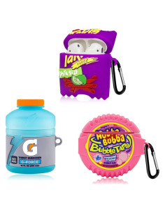 3 Fundas Protectores Silicona YIPINJIA para AirPods 1/2 Kawaii