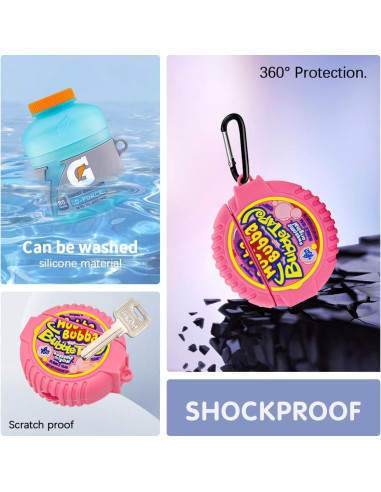 3 Fundas Protectores Silicona YIPINJIA para AirPods 1/2 Kawaii