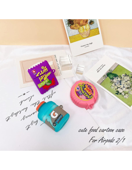 3 Fundas Protectores Silicona YIPINJIA para AirPods 1/2 Kawaii