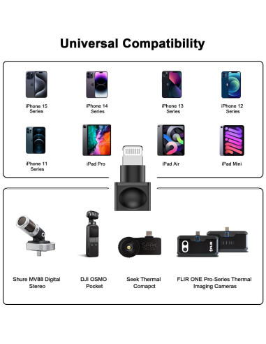 Adaptador Extensor de Cargador Lightning MFi para iPhone - 2 Pzs