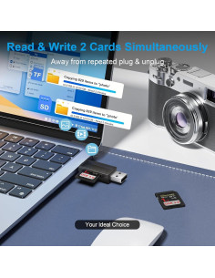 Lector de Tarjetas SD USB C Cebkit Doble Ranura 5 Gbps 2