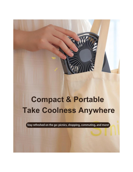 Ventilador Silencioso de Escritorio Mottinhill Rosa 360 3 Velocidades