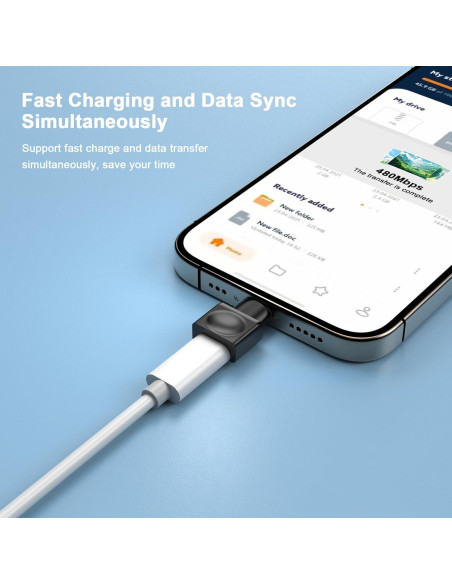 Adaptador Extensor de Cargador Lightning MFi para iPhone - 2 Pzs