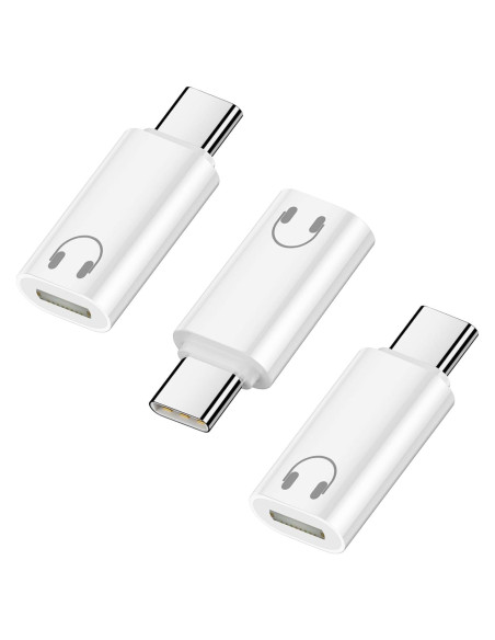 Paquete de 3 Adaptadores de Audio USB C a Lightning Jadebones Paquete de 3 Adaptadores de Audio USB C a Lightning Jadebones