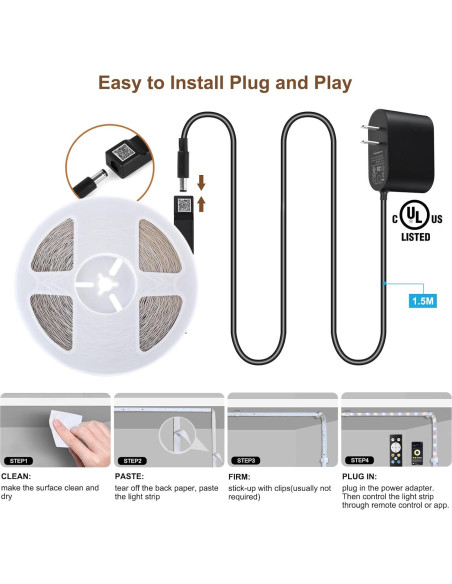 Tira LED 30m Wefomey 2700K-6500K Regulable con Control Remoto