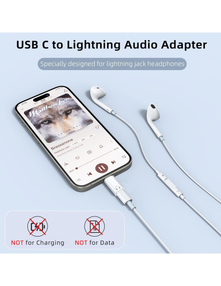 Paquete de 3 Adaptadores de Audio USB C a Lightning Jadebones Paquete de 3 Adaptadores de Audio USB C a Lightning Jadebones