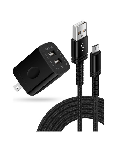 Cargador Micro USB Doble Puerto AILKIN con Cable 1.83m