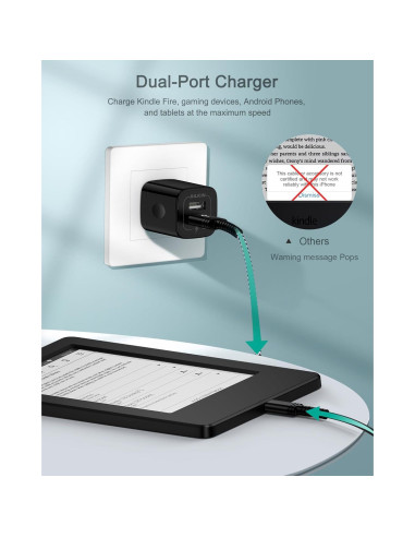 Cargador Micro USB Doble Puerto AILKIN con Cable 1.83m