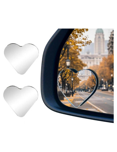 Espejo de Punto Ciego QKWL Corazón 2PCS Universal 5.8cm