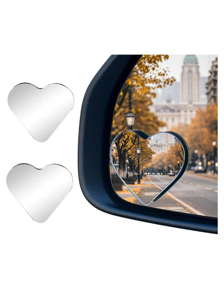 Espejo de Punto Ciego QKWL Corazón 2PCS Universal 5.8cm