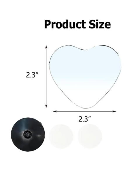 Espejo de Punto Ciego QKWL Corazón 2PCS Universal 5.8cm