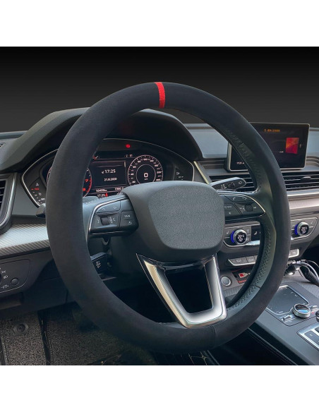 Cubierta de Volante Carodi 15" Suede Antideslizante Negra