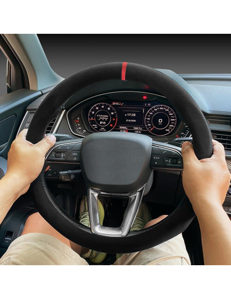 Cubierta de Volante Carodi 15" Suede Antideslizante Negra