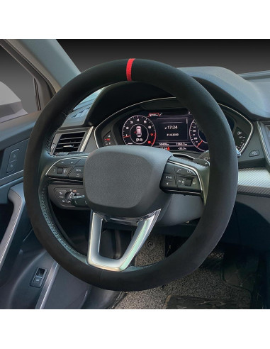 Cubierta de Volante Carodi 15" Suede Antideslizante Negra