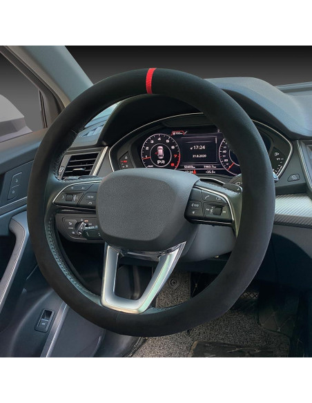 Cubierta de Volante Carodi 15" Suede Antideslizante Negra