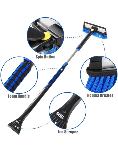 Cepillo de Nieve Extensible SEG Direct 127 cm con Raspador
