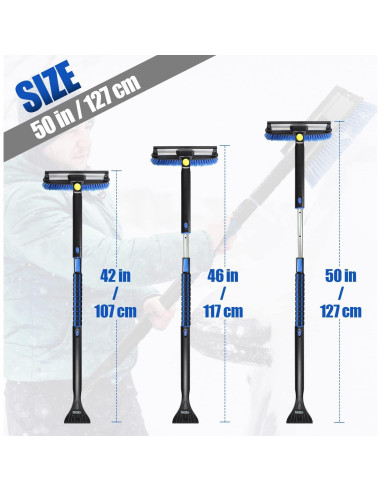 Cepillo de Nieve Extensible SEG Direct 127 cm con Raspador