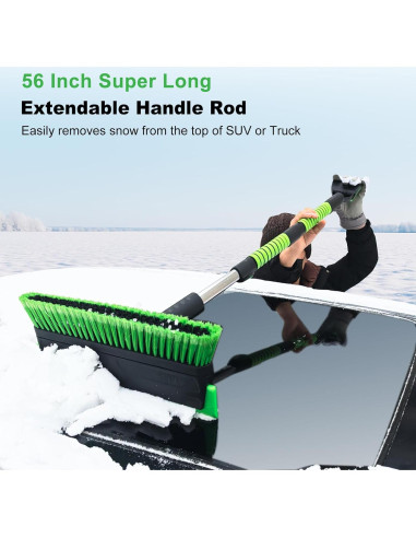 Cepillo de Nieve SEAAES 142 cm Extensible para SUV y Camiones