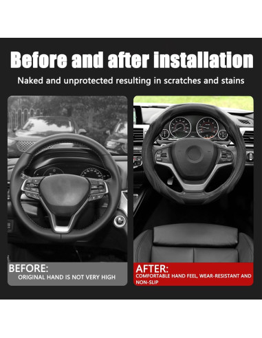 Cubierta de Volante de Cuero Osilly 15 Pulgadas Antideslizante