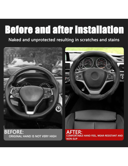 Cubierta de Volante de Cuero Osilly 15 Pulgadas Antideslizante