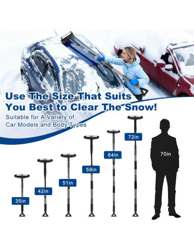 Cepillo de Nieve Extensible Epltion 183 cm con Raspador