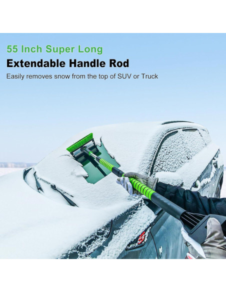Raspador de Hielo y Cepillo de Nieve SEAAES 140 cm Extensible