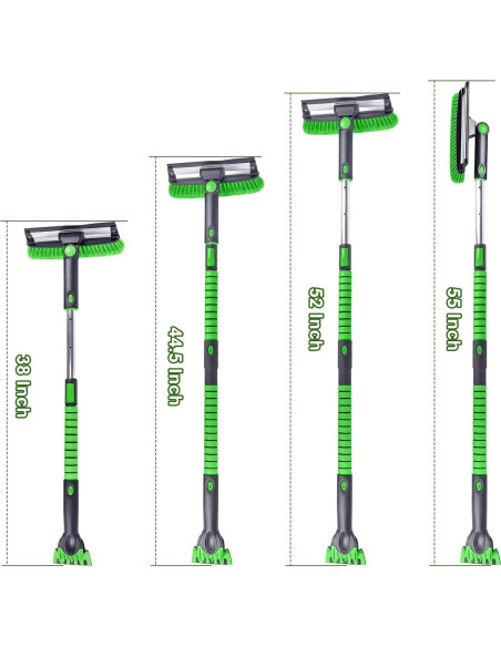 Raspador de Hielo y Cepillo de Nieve SEAAES 140 cm Extensible