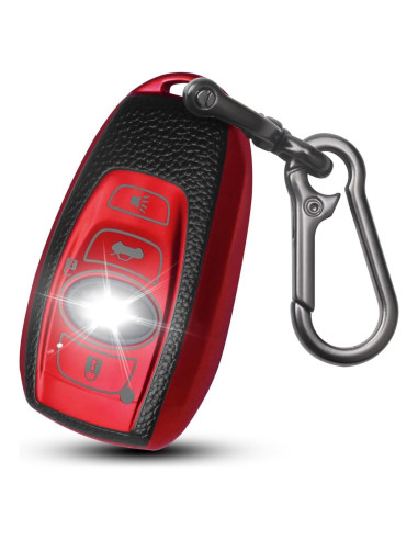 Funda de Llave QBUC para Subaru 4 Botones TPU Rojo
