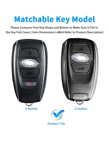Funda de Llave QBUC para Subaru 4 Botones TPU Rojo