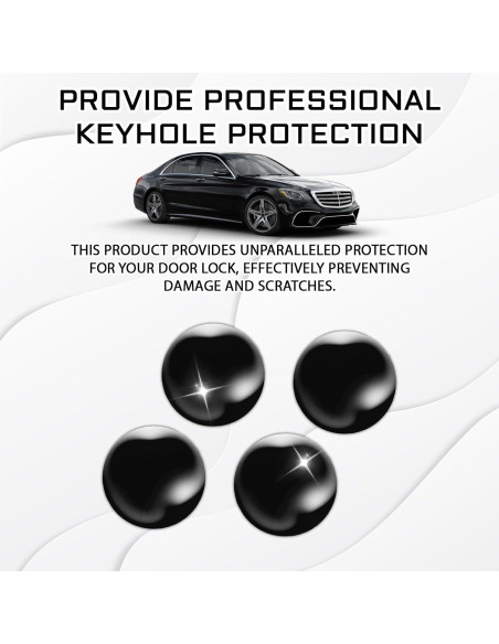 Cubiertas de Cerradura de Llave de Coche Hirificing 4PCS Negro