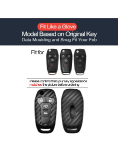 Funda de Llave para Ford INFIPAR IP1042 Fibra de Carbono 2pcs 2