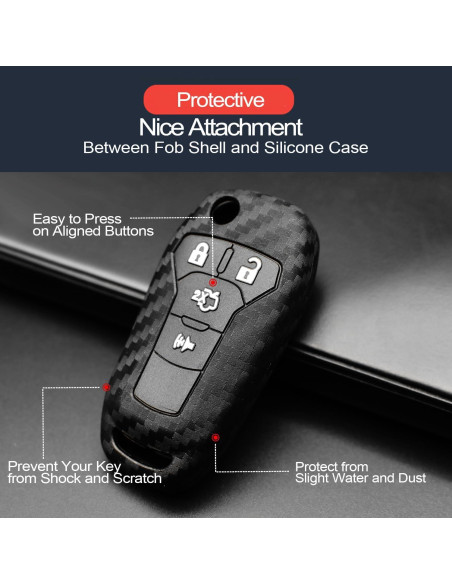 Funda de Llave para Ford INFIPAR IP1042 Fibra de Carbono 2pcs