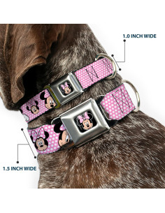 Collar para Perro Buckle-Down Minnie Mouse Rosa 3.81 cm Ancho 2