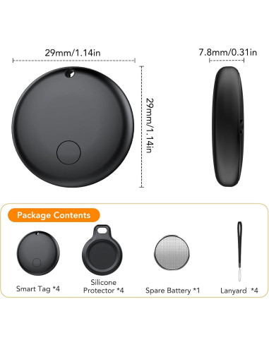 Etiquetas de Rastreo Bluetooth Ajblg - Paquete de 4, Android