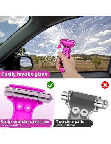 Martillo de Seguridad Dlvkavo para Automóvil 3 en 1 Rosa