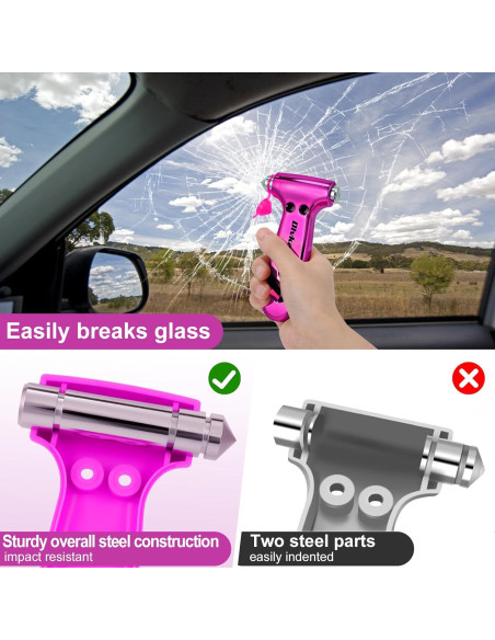 Martillo de Seguridad Dlvkavo para Automóvil 3 en 1 Rosa