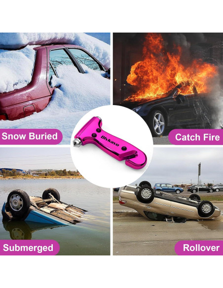 Martillo de Seguridad Dlvkavo para Automóvil 3 en 1 Rosa