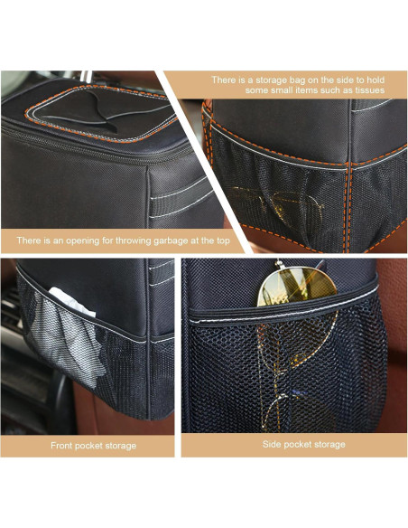 Basurero de Coche Zikefest Negro Plegable a Prueba de Agua